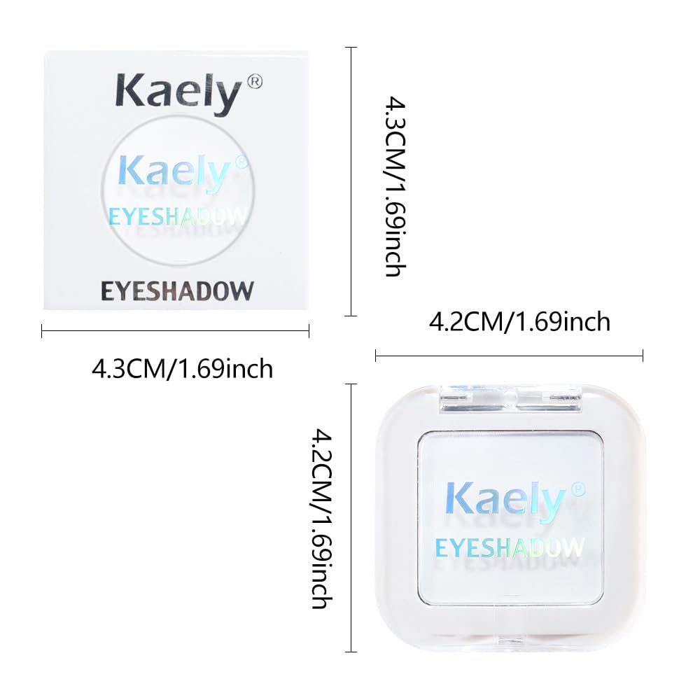 Kaely Pressed Single Eyeshadow Makeup, White Matte Highly Pigmented Monochrome Eye Shadow Palette, Waterproof Neutral Powder Mini Eyeshadow, sombras para ojos, Lightweight Blendable, 08
