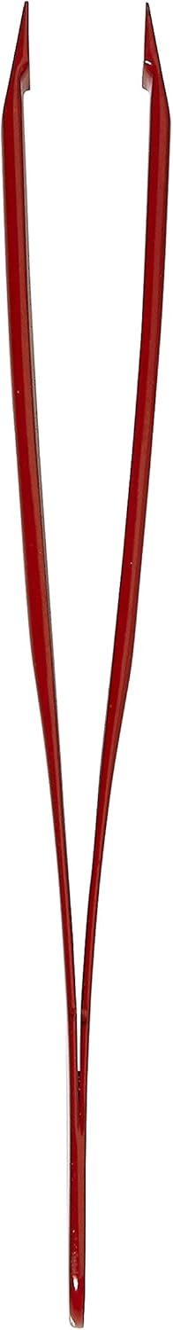 Slant Tweezer - Handmade in Switzerland - Professional Eyebrow & Facial Hair Remover - Etched Interior Grabs Hair from The Root - Perfectly Aligned Tips - Stainless Steel, Red