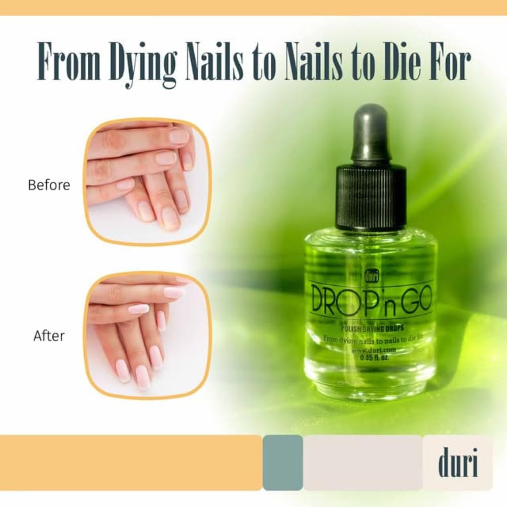 duri Drop'n Go Quick Dry Nail Drops - Fast Drying Drops for Long Lasting Nail Polish 0.45 fl. oz. (Pack of 1)