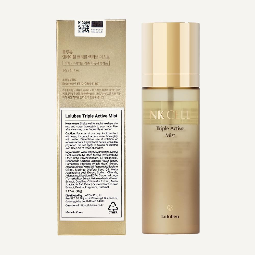 Triple Active Mist, Korean Skincare Glow Spray Serum, Hydrating All-in-One Face Treatment for Radiant, Dewy Skin, Lightweight Daily Routine Care with NK Cell Technology