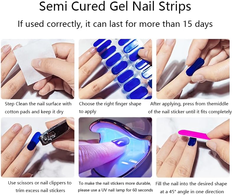 Semi Cured Gel Nail Strips with Leopard Designs Colorful Glitter Nail strips Fall Wraps Salon Quality & Easy to Use 20 Pcs for Women