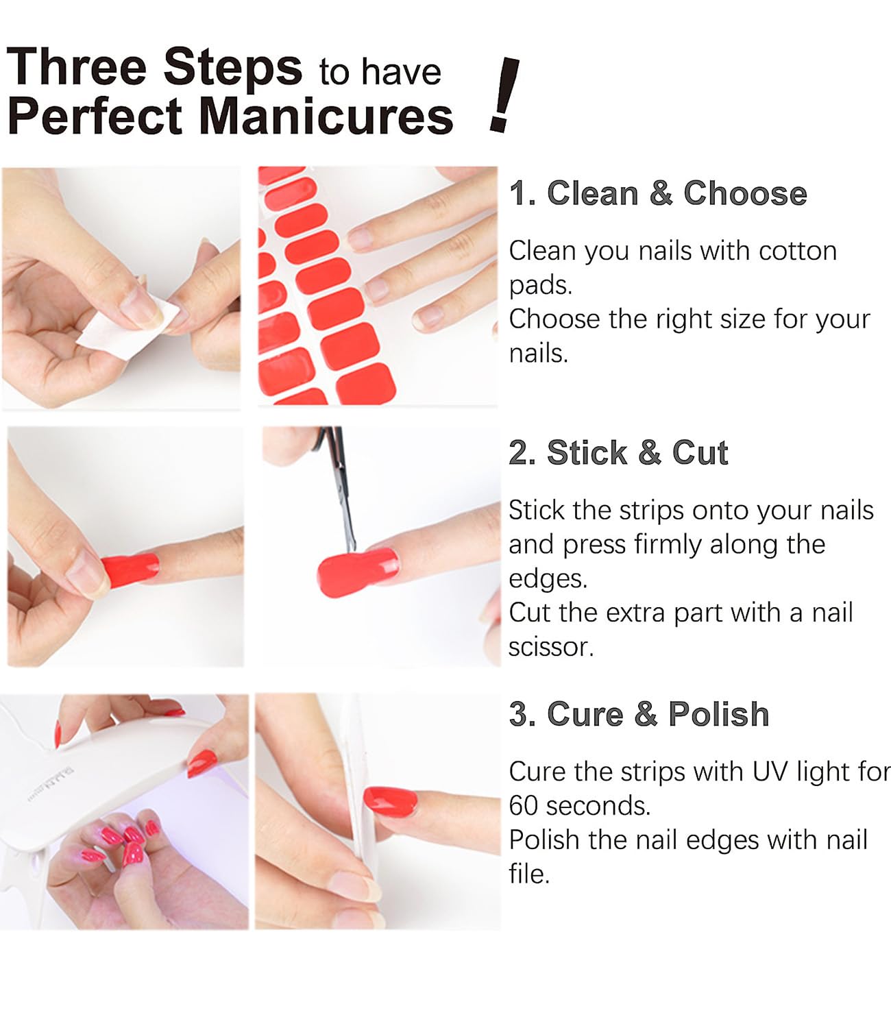 Semi Cured Gel Nail Strips, 20pcs Ancora Red Gel Nail Stickers UV, Wine Red UV Wraps for Home Nails DIY