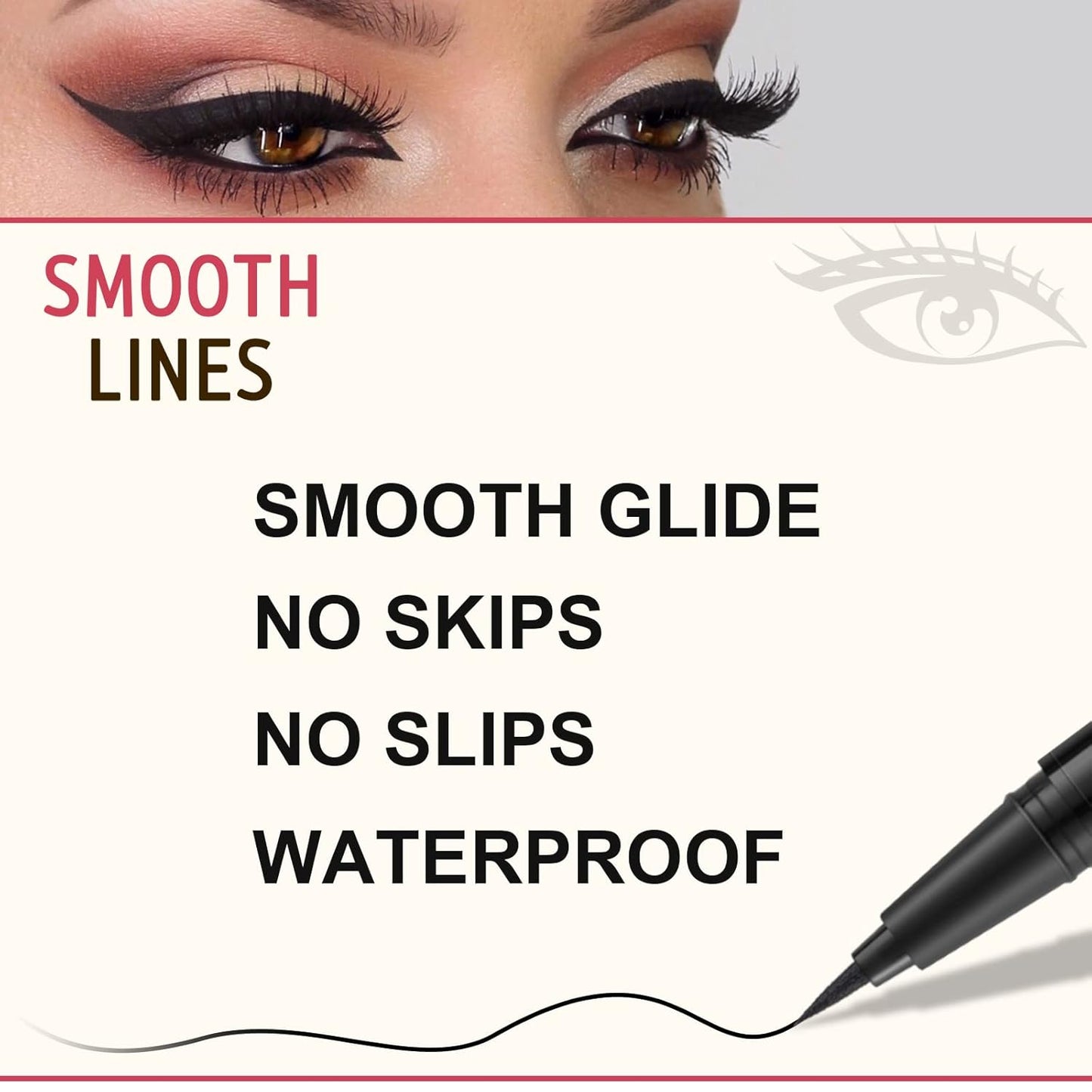 Eyebrow Makeup Kit - 4 Tip Waterproof Microblading Pencil, Eyeliner, Pomade, Dual-ended Brush - Natural Looking - Ebony
