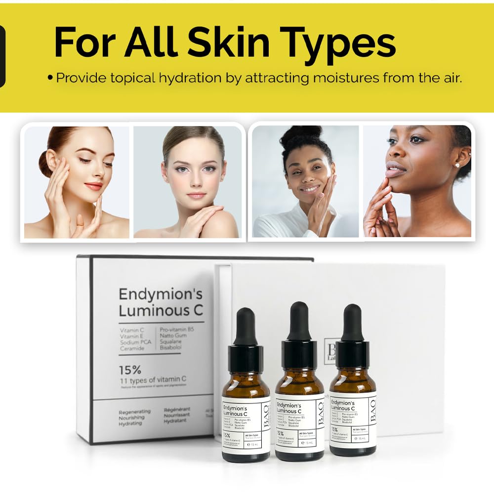 ENDYMION’S LUMINOUS C Face Serum | Bisabolol, Squalane, Vitamin C &E | Multi Vitamin Serum for Brightening, Regenerating And Refreshing Skin| For All Skin Types (45 ML)