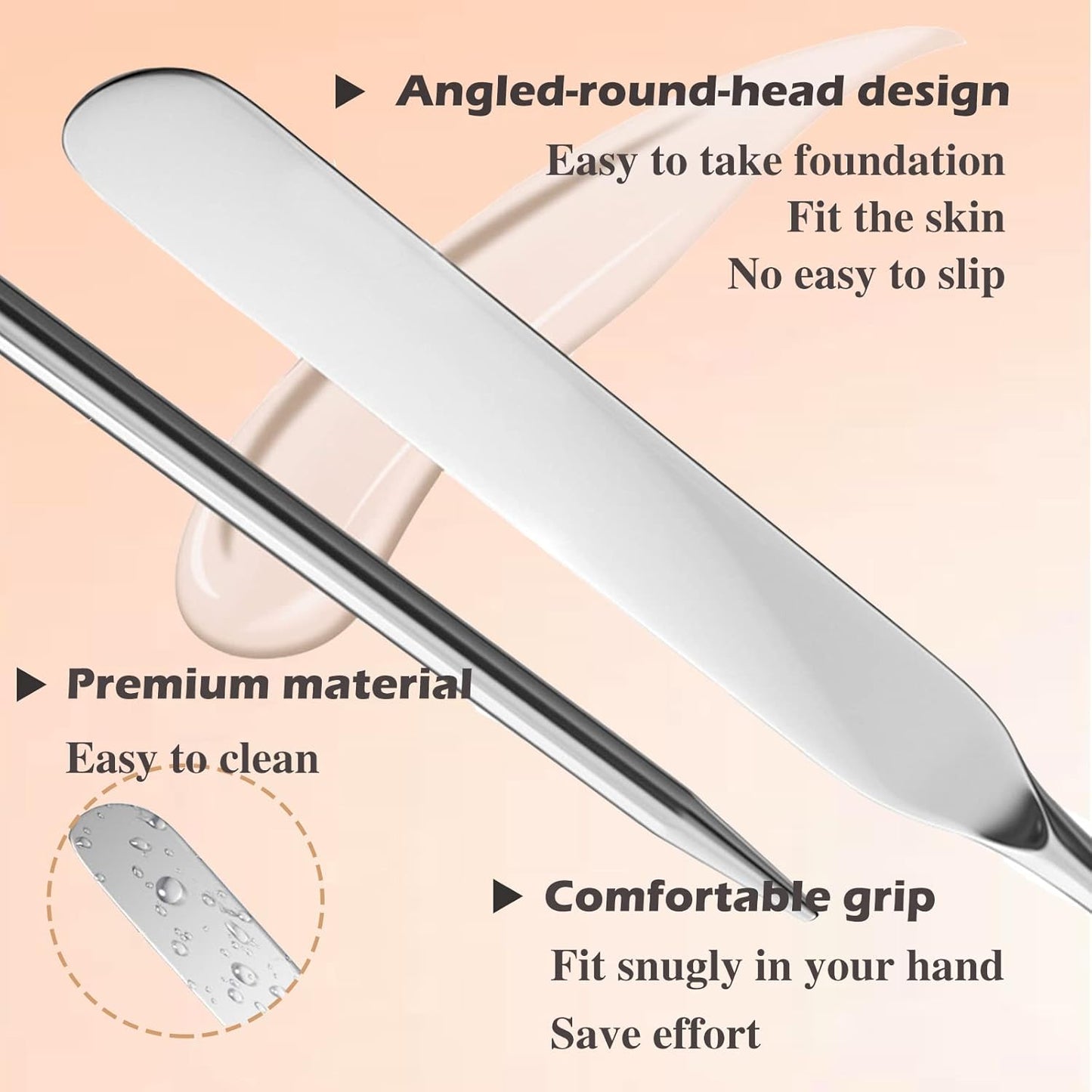 Picasso Makeup Spatula and Palette Set, Korean Makeup Spatula with Leather Cover, Stainless Steel Makeup Palette with Scraper Tool, Metal Foundation Palette for Cosmetic Pigment Blendingļ¼SSļ¼