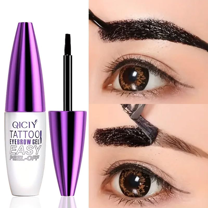 2pcs Dark Brown Tattoo Eyebrow Gel Tinting, Waterproof & Transfer-proof for Fuller Brows, Suitable for All Skin Types (Brown, 2Pcs)