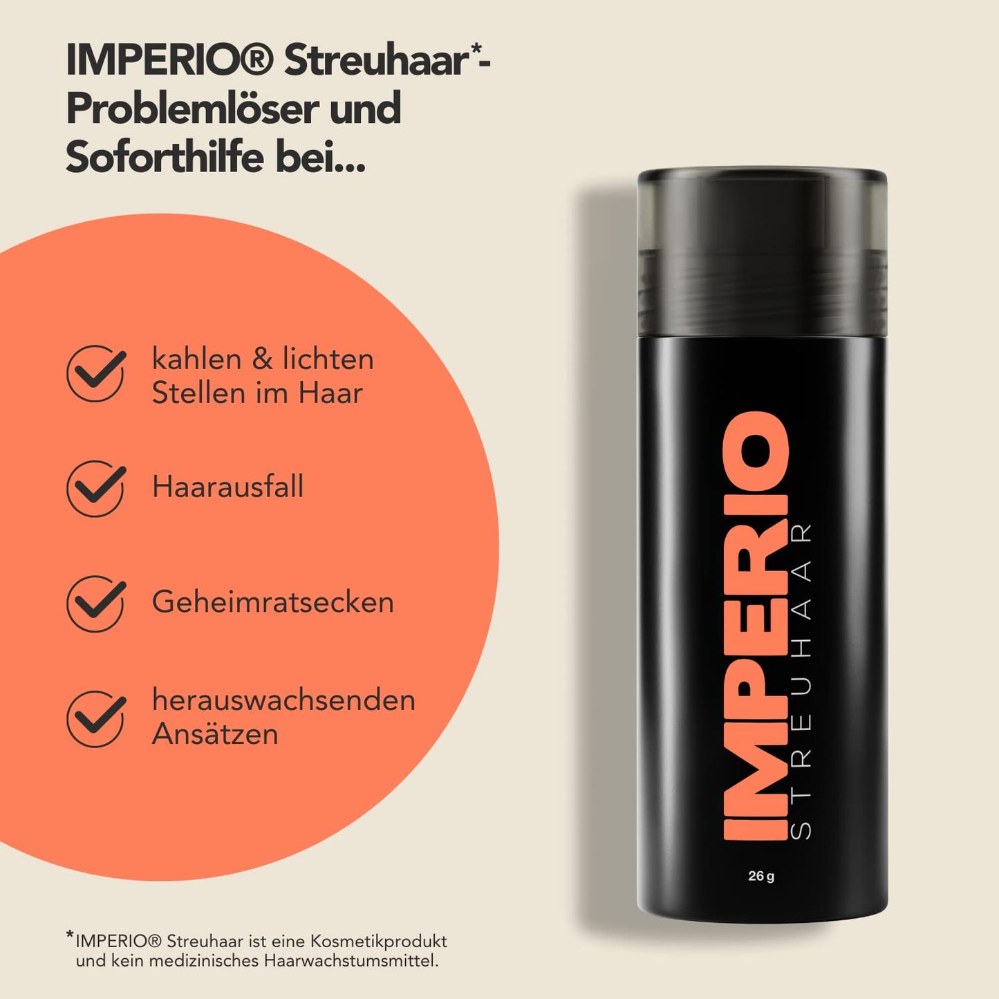 IMPERIO Hair Building Fibers for Thinning Hair - 26g Premium Hair Fibers for Women & Men in Hairdresser Quality - Hair thickening in less than 20 seconds (Light Blonde)