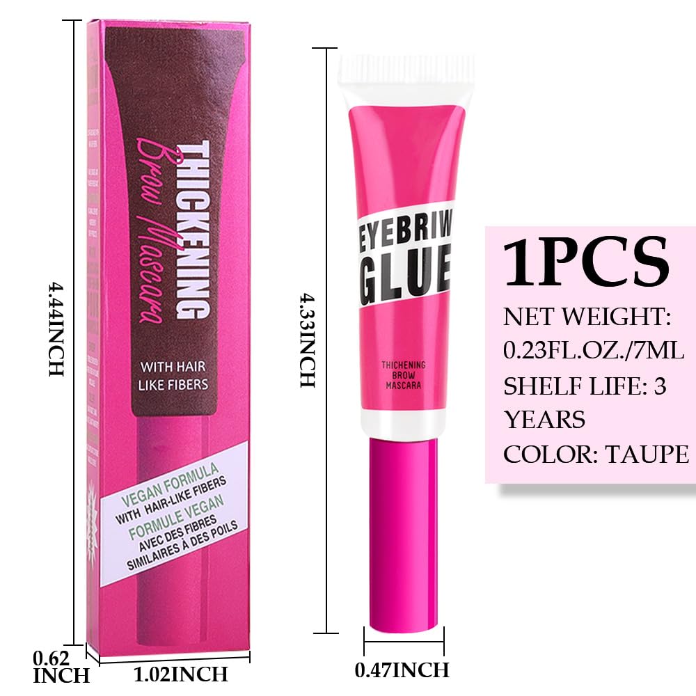 Tinted Thickening Brow Mascara,Brow Fast Sculpt,Waterproof, Transfer-proof, Brush to Fill in Eyebrows and Cover Gray Hairs - Cruelty Free - Light Medium Brown (1Pcs #09 transparent brow glue)