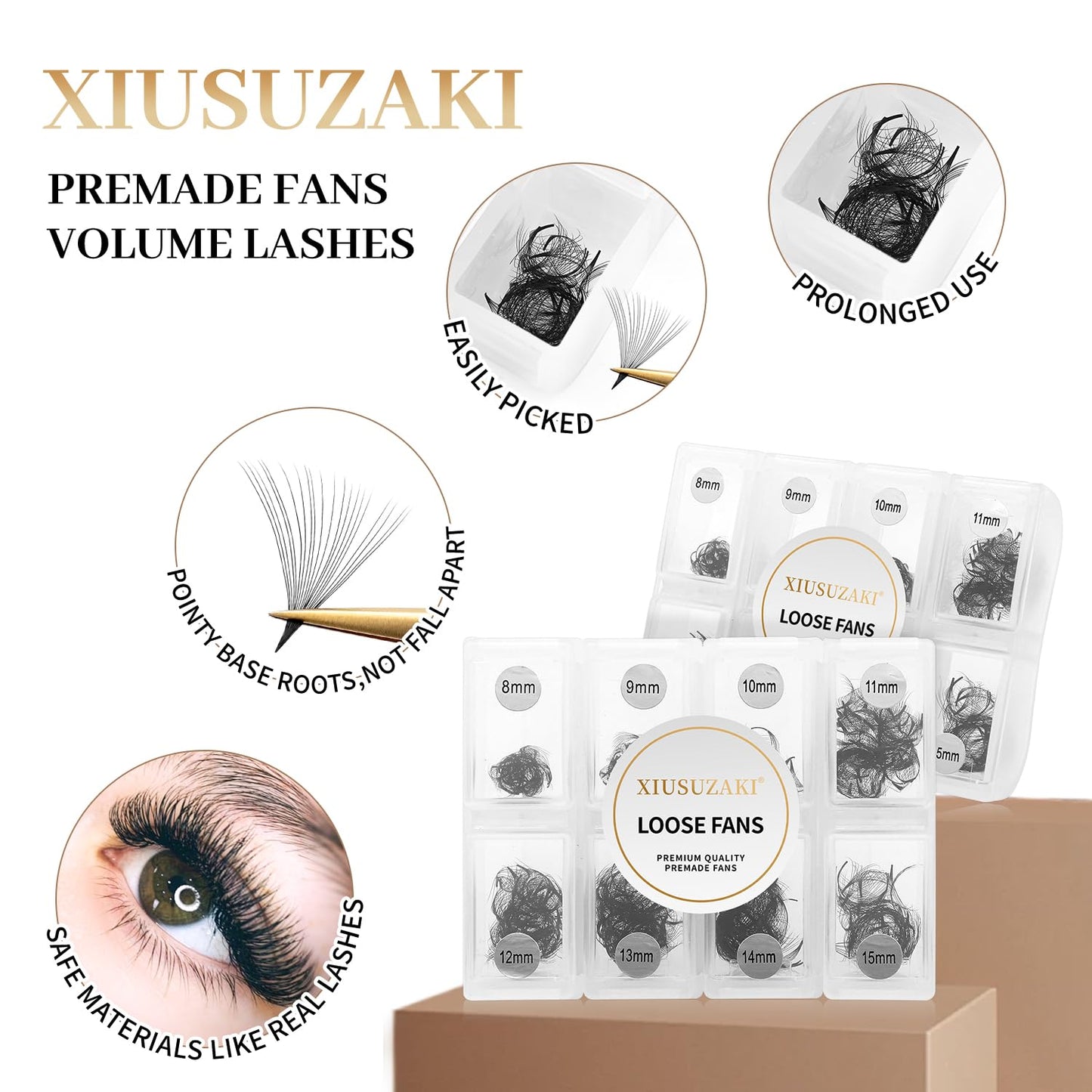 Premade Fans Eyelash Extensions 600 Fans 20D Premade Lash Fans Volume Lash Extensions 0.05 Thickness Eyelash Extension D Curl Mix 13-20mm Fluffy Soft Handmade Loose Fan(600Fans-20D-0.05-D,13-20mm)