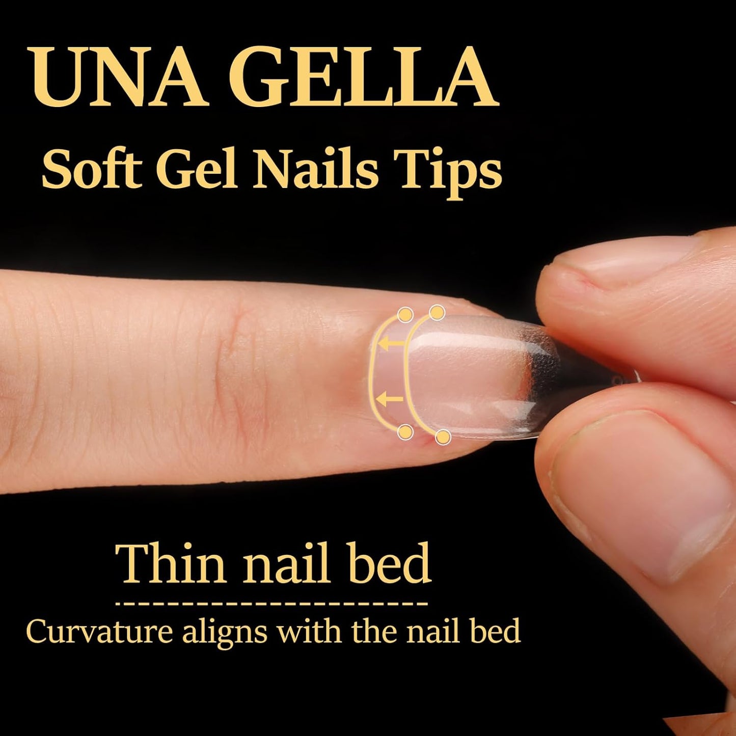 UNA GELLA Almond Gel Nail Tips 600 Pcs Pre-filed Almond Nails Full Cover Press On Nails 12 Sizes Half Matte Clear Fake Soft Gel Nail Tips for Extension Home DIY Salon with Box