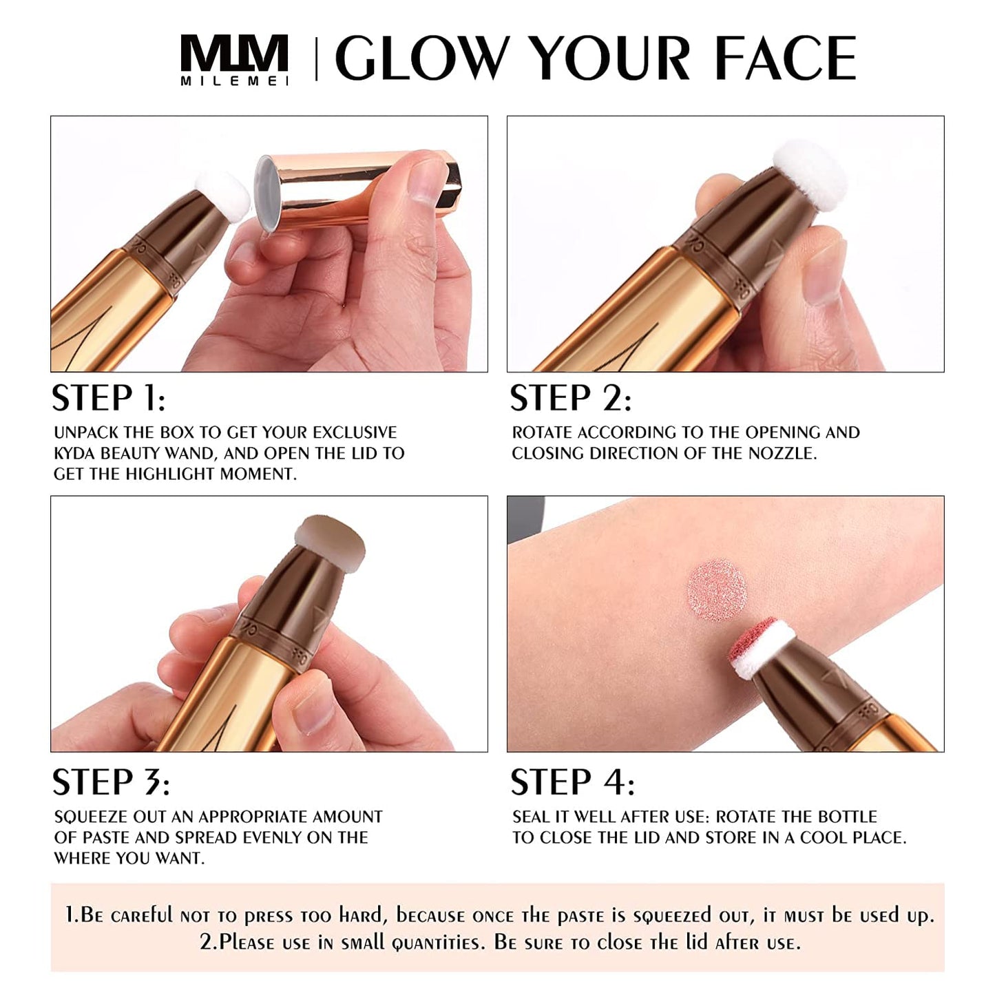 2 Color Contour Beauty Wand, Highlighter ,Face Concealer Contouring with Cushion Applicator Long Lasting & Smooth Matte Finish Liquid Illuminator Makeup Stick (01# Contour&02#Peach Pink)