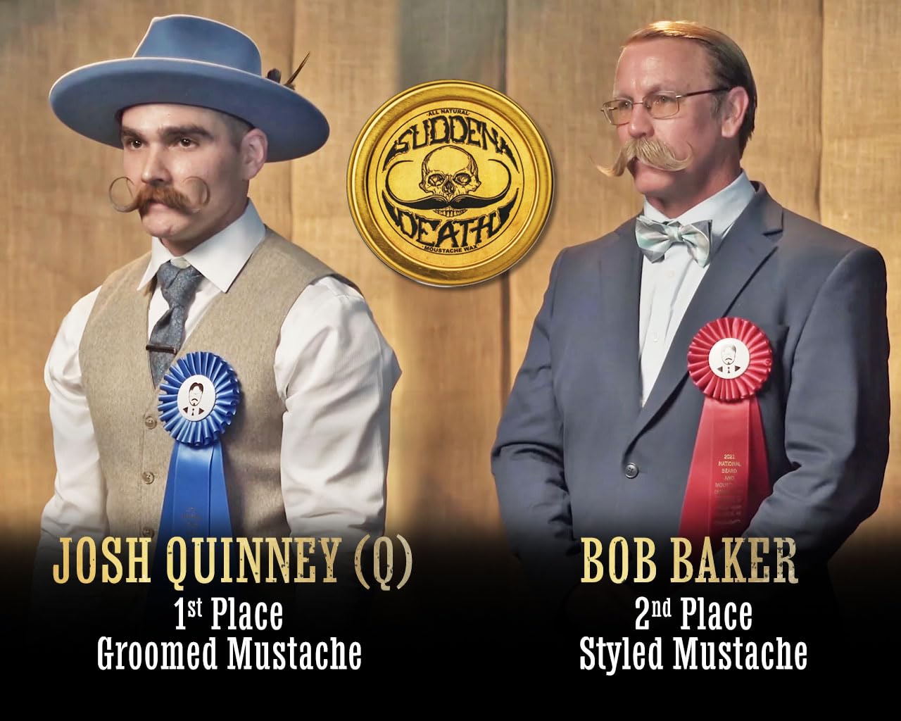 Mustache Wax Strong Hold Grooming For Men | Sudden Death Moustache & Beard Wax 1oz Tin | Perfect For Handlebar Mustaches By Death Grip | No Heat Source Required