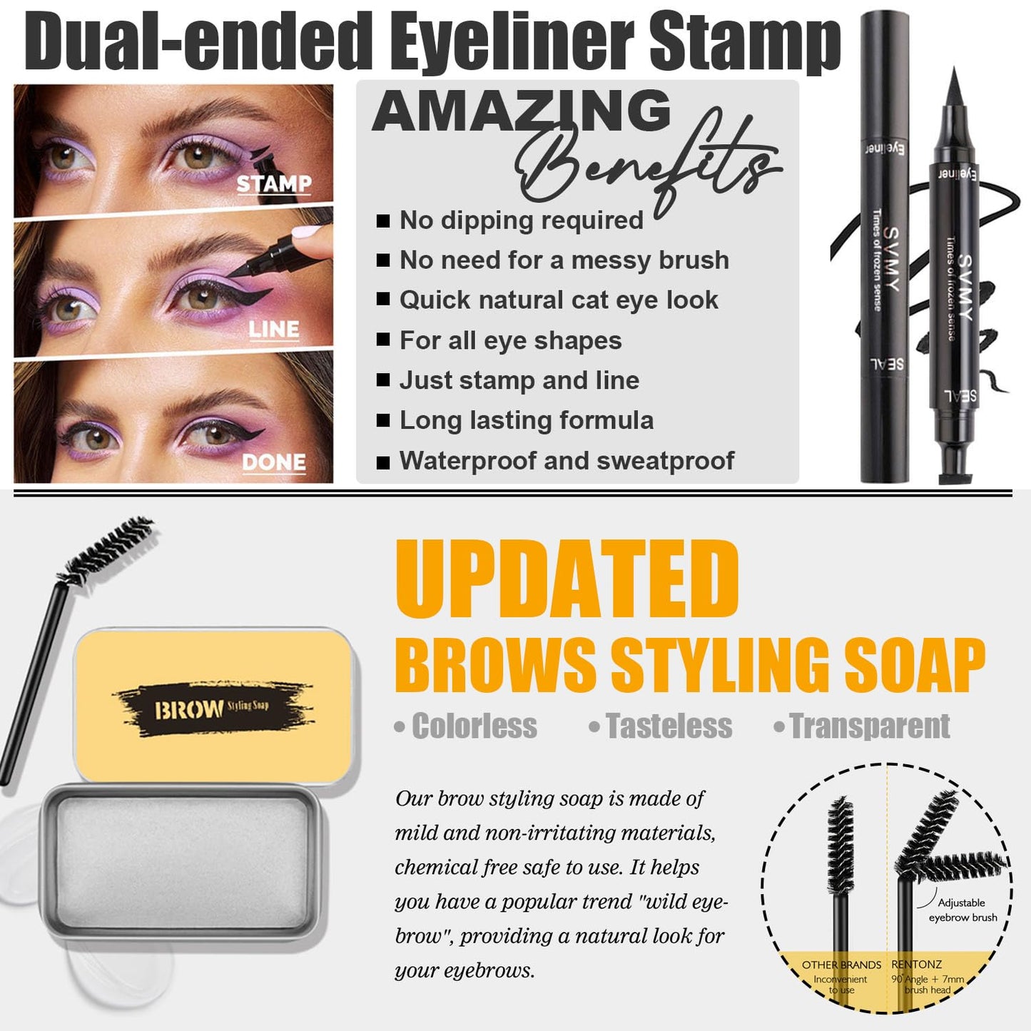 All in One Makeup Kit,Includes 12 Colors Eyeshadow Palette,Foundation,Face Primer, Lipstick Set,Eyebrow Soap Kit,Winged Eyeliner Stamp,Waterproof Mascara,Makeup Brush,Makeup Sponge,Gift Set for Women