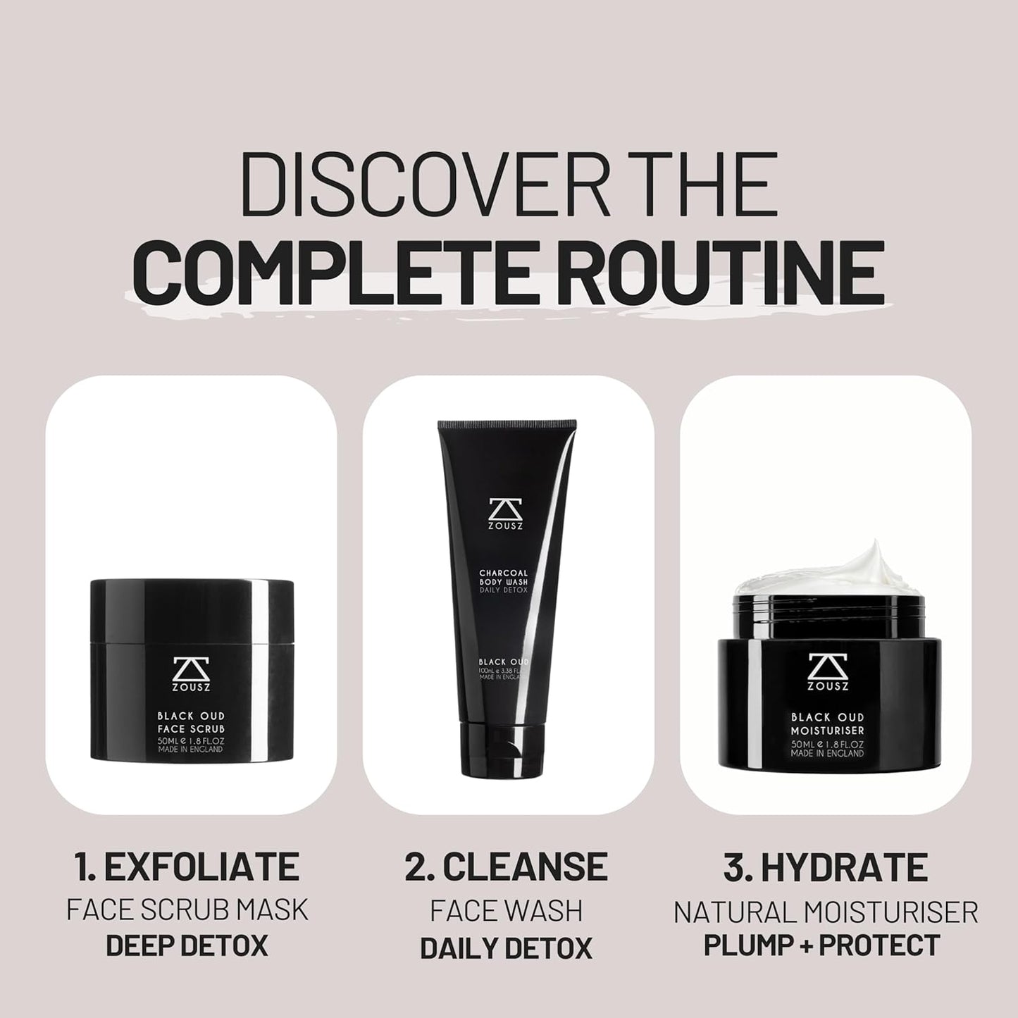 Black Oud Charcoal Face Wash for Men – Daily Detox Activated Charcoal Face Cleanser – Premium Mens Skincare – Refreshing Face Wash Gift for Men, 100ml