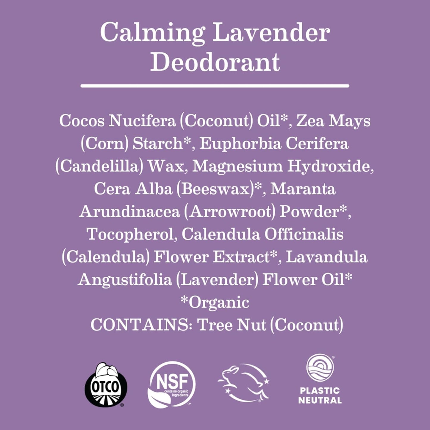 Earth Mama Calming Lavender Deodorant | Safe for Sensitive Skin, Pregnancy and Breastfeeding, Contains Organic Lavender, Calendula and Coconut Oil, No Baking Soda or Aluminum, 2.65-Ounce (2-Pack)