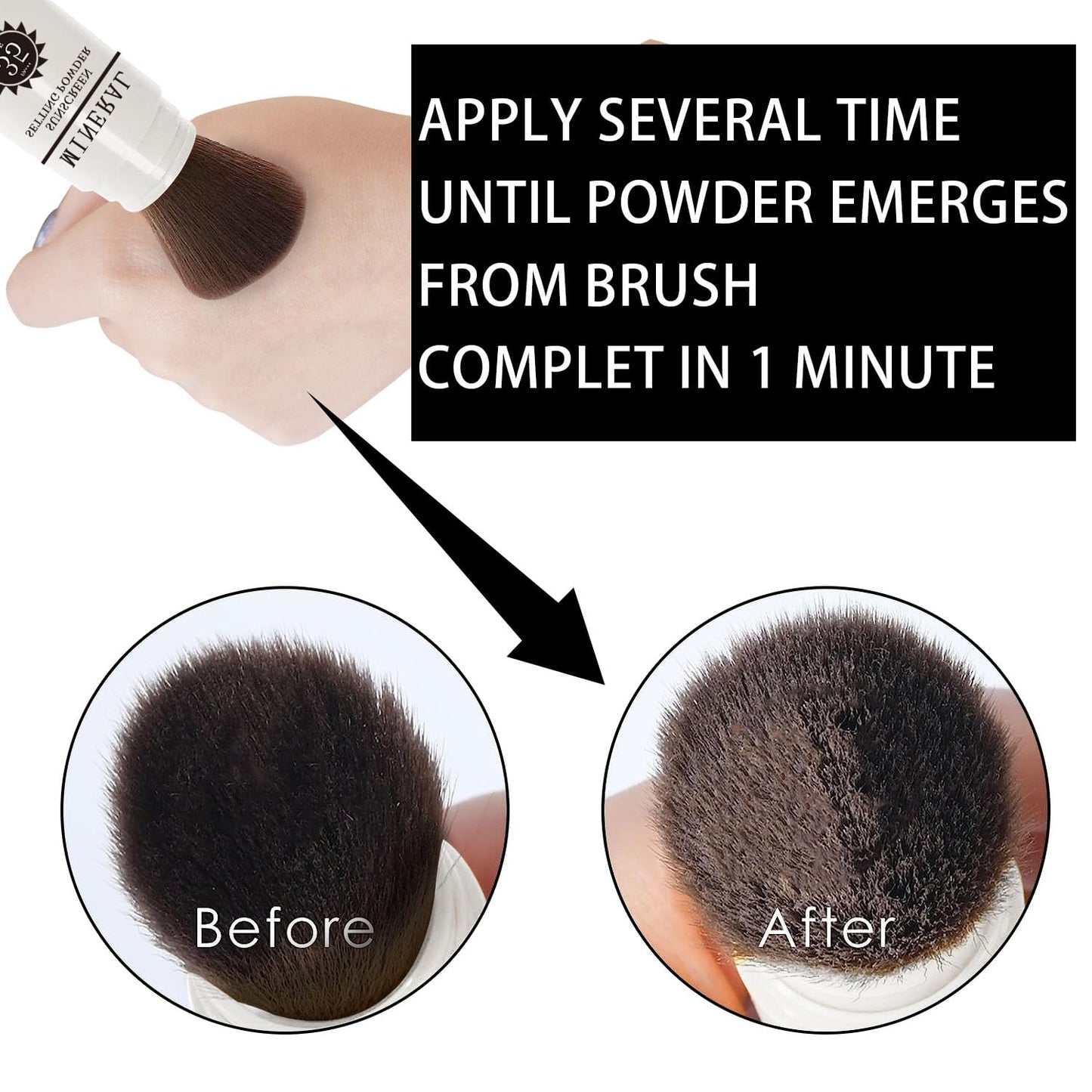 Sunscreen Setting Powder SPF 35, Mineral Brush Powder for Face & Scalp, Oil Control Natural Matte Finish Loose Powder Translucent Lasting Lightweight Breathable for All Skin (#01 Translucent)