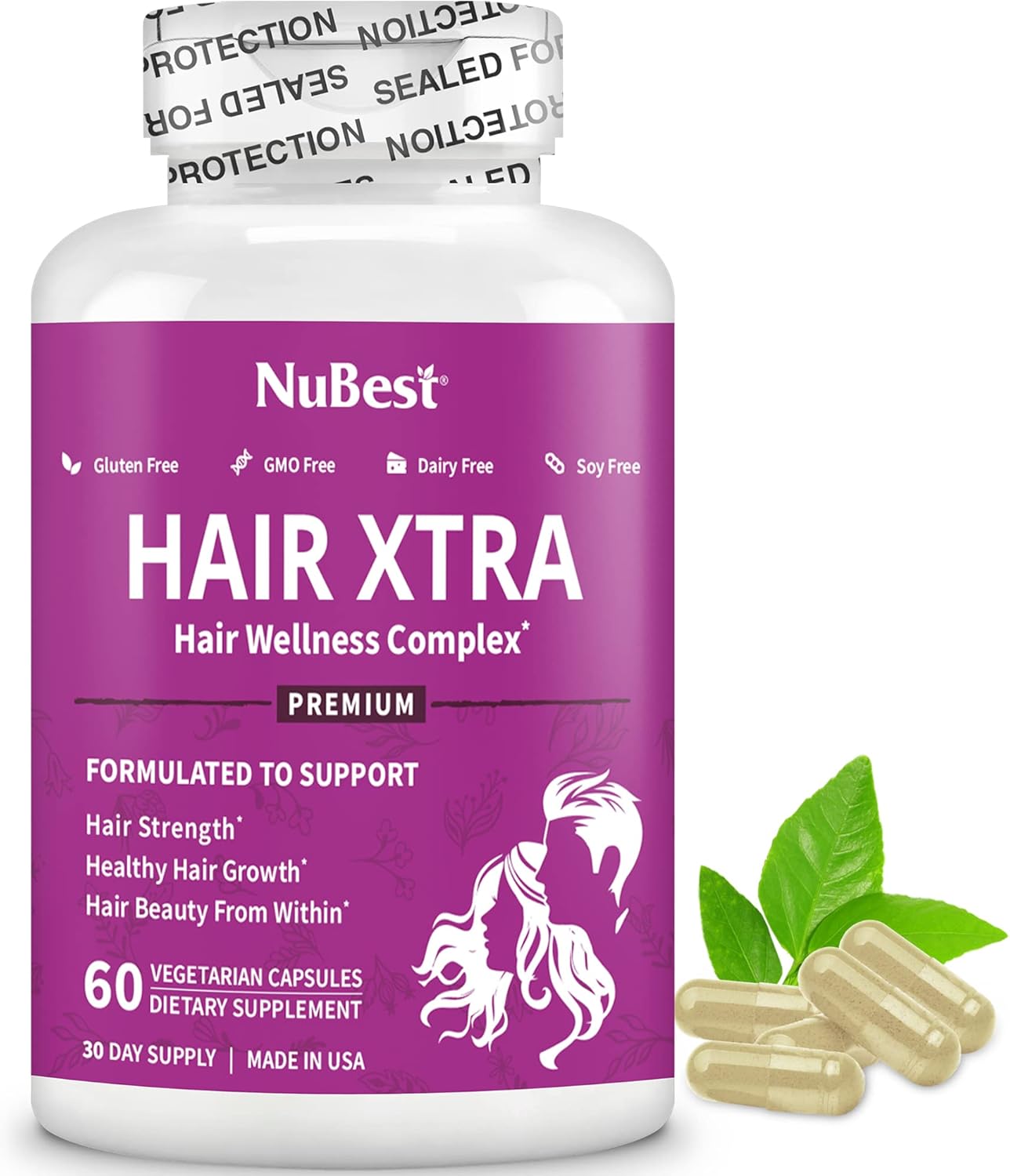 HairXtra - Hair Regrowth Vitamin for Faster Hair Growth - Hair Growth Vegan Capsules - Hair Thickening with Biotin, Zinc, MSM, B Vitamins, Choline - Hair Supplement, Hair Regrowth for Adults - Pack 3