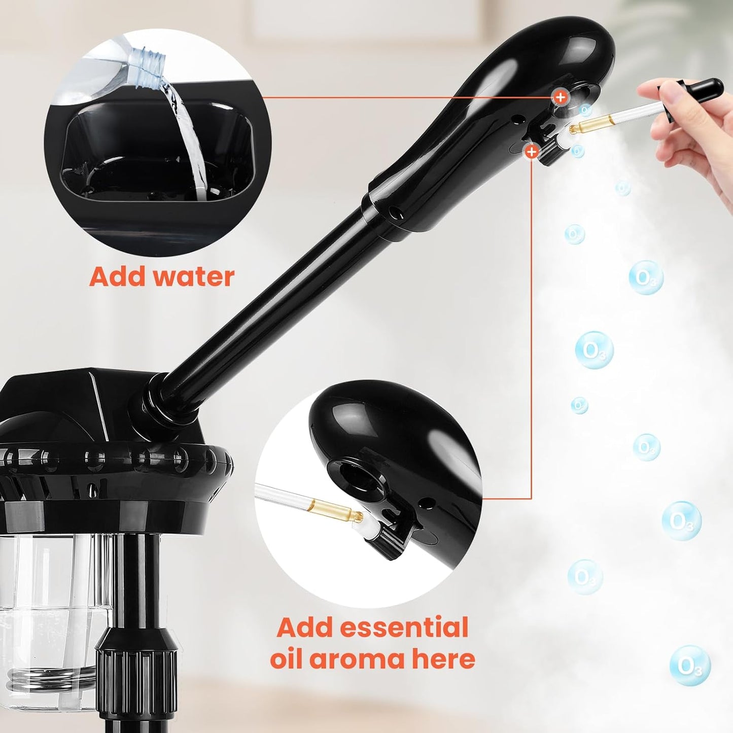 Professional Face Steamer, Adjustable Height and Angle, Facial Steamer Clean Skin Firming Pores and Moisturizing Suitable for a Beauty, Spa, at Home