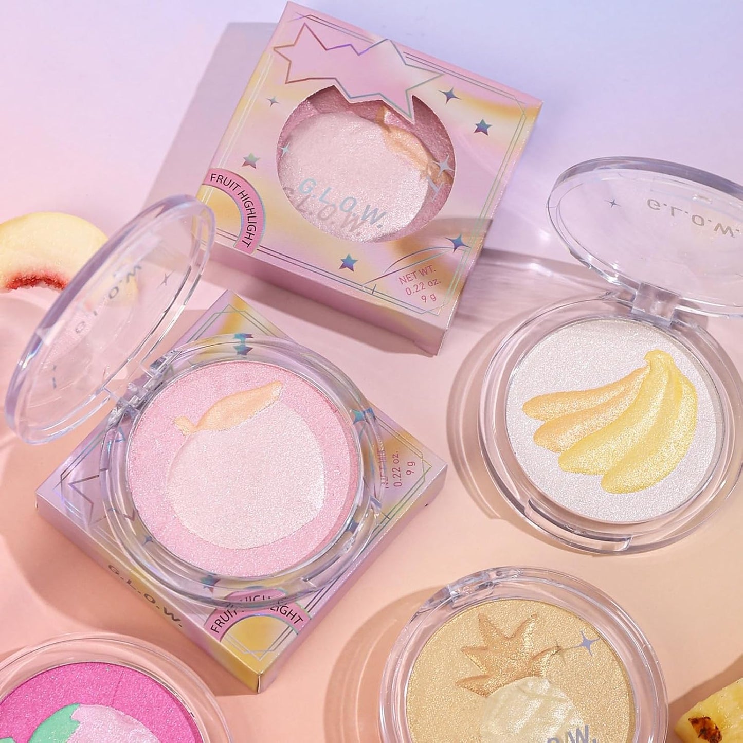 Highlighter Makeup Palette Face Highlighter Palette Glitter Highlighter Powder Palette Iluminadores de Maquillaje for Face Highlighters & Illuminator (Purple)