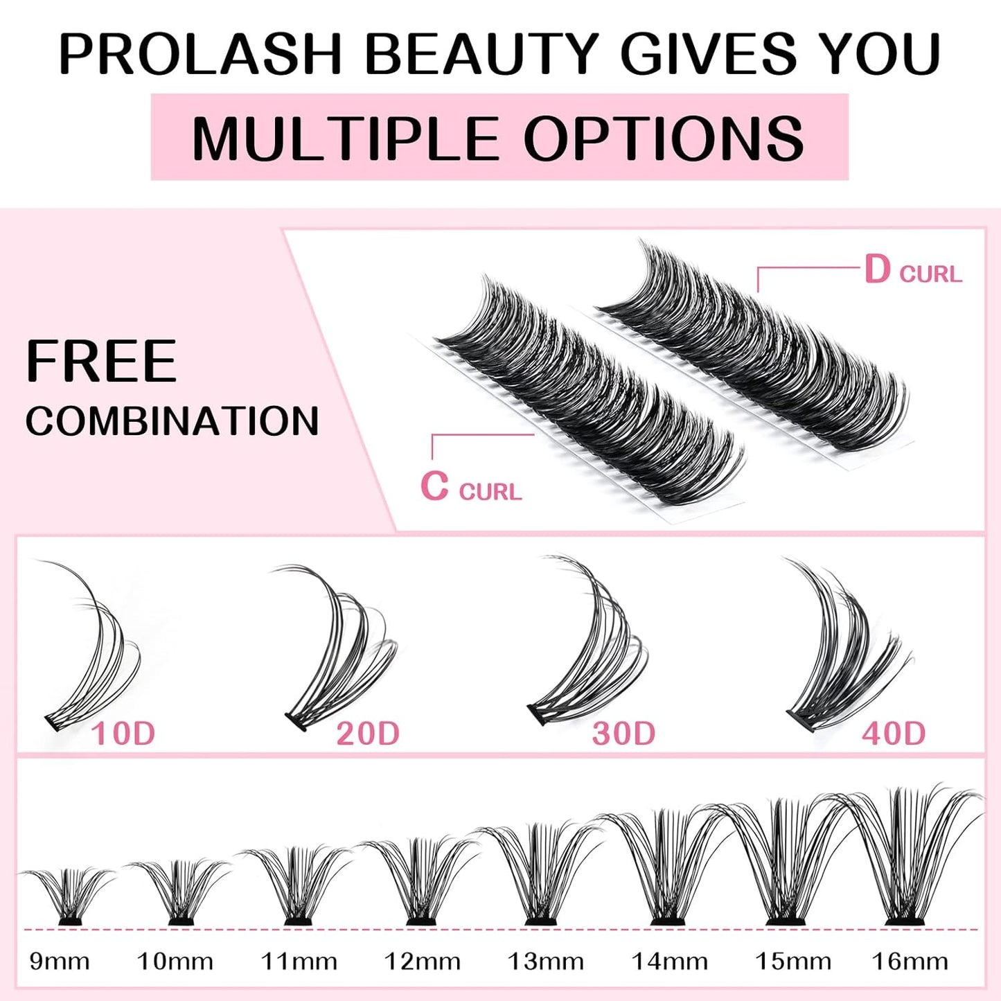 280 Pcs Individual Lashes 40D-C-0.07-12 Cluster Lashes C D Curl Wispy Lashes Bottom Lashes DIY Lashes At Home(40D-C-0.07-12)