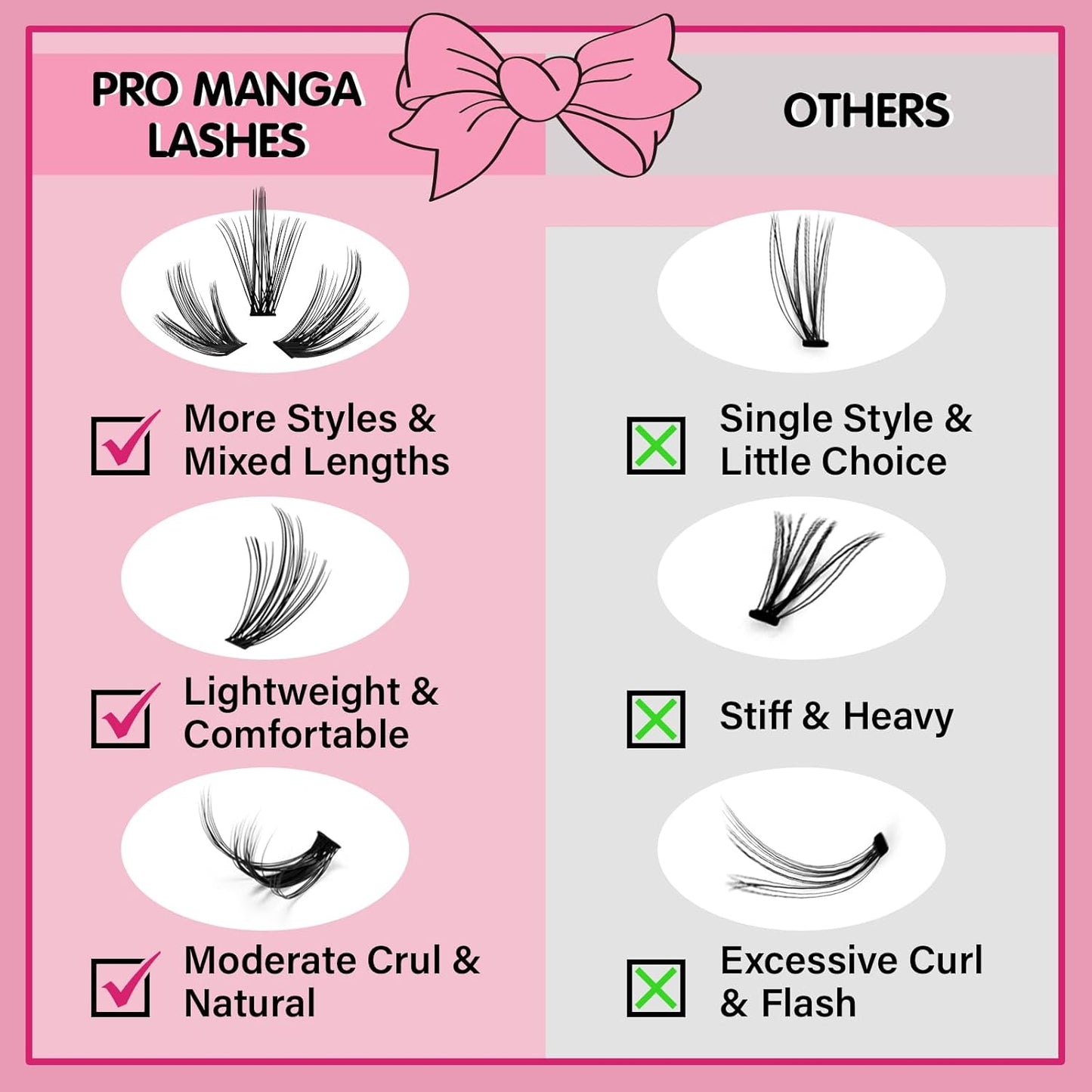 280 Pcs Individual Lashes 30D Mixed Lash Clusters Devil Style Lashes That Look Like Eyelash Extensions Wispy Lashes DIY Individual Lashes At Home (30D-D-8-16mix,Manga)