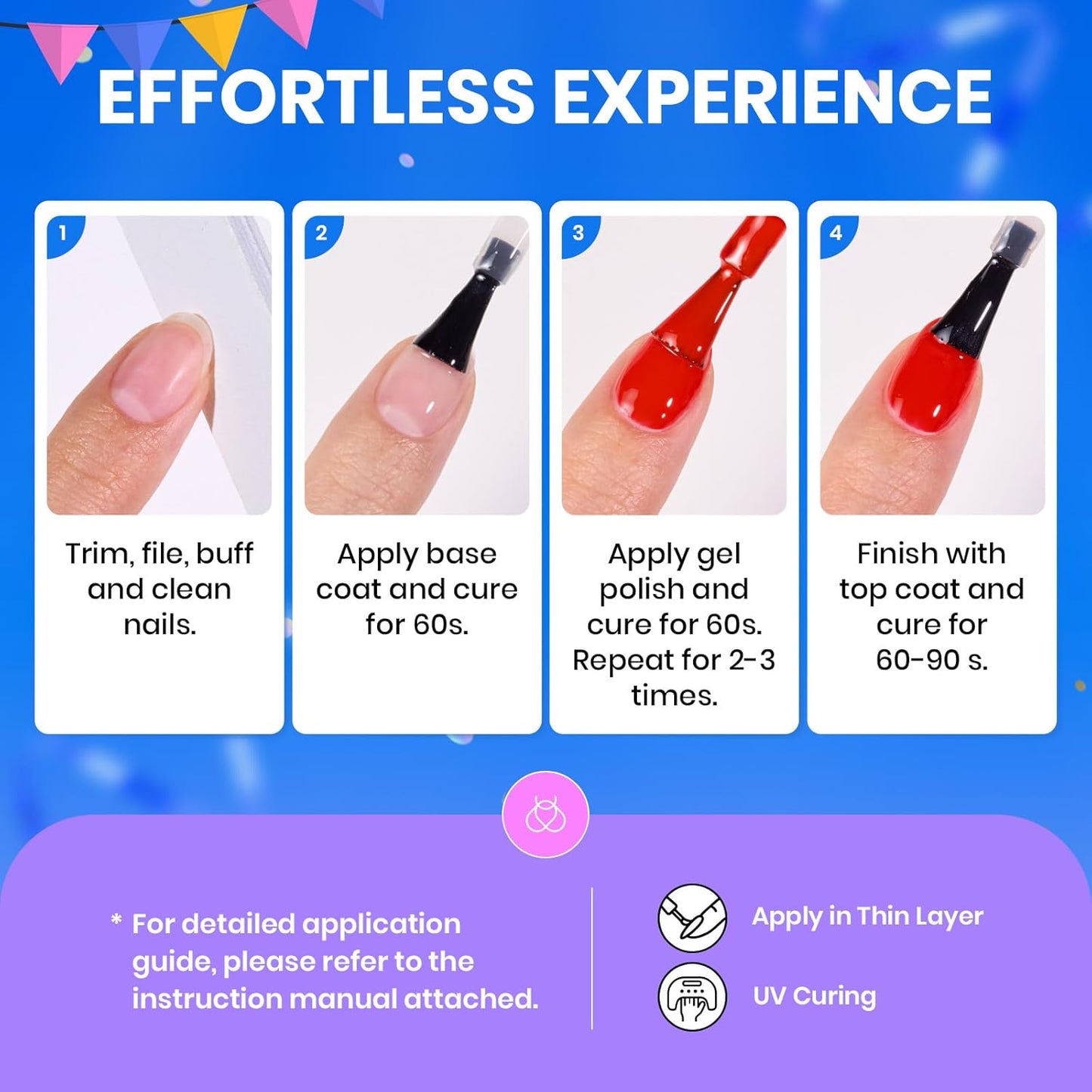 Beetles Halloween Gel Nail Polish Set, 24 Pcs Purple Blue Hot Red Gel Nail Polish Green Glitter Gel Polish Unicorn Collection Soak off UV with Glossy & Matte Top Base Gift for Women