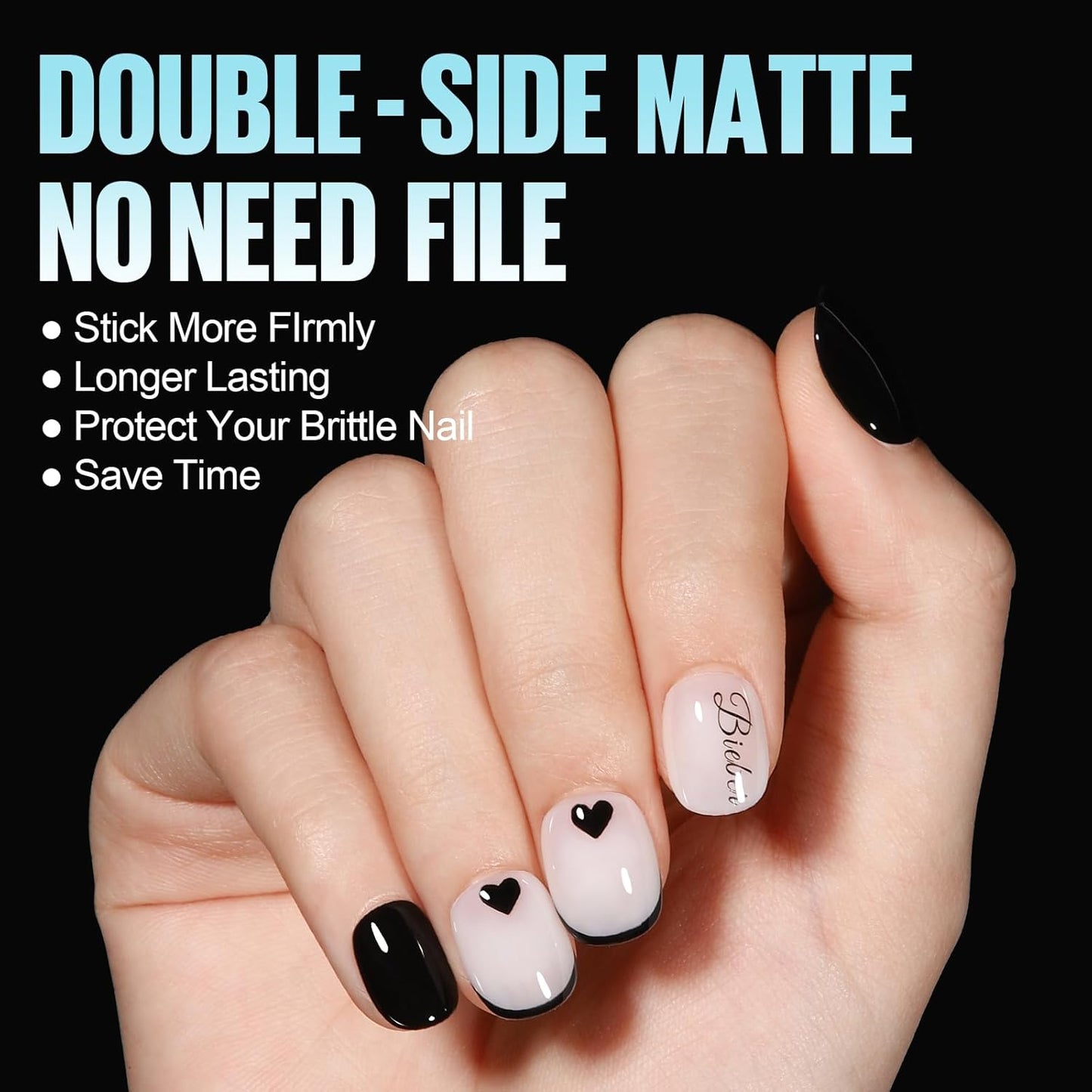 TOMICCA Extra Short Round Nail Tips, Double Sided Matte Gel Full Cover Nail Tips No Filed, Acrylic Fake False Nail Tips for DIY Press On Nails 360PCS 15 Sizes