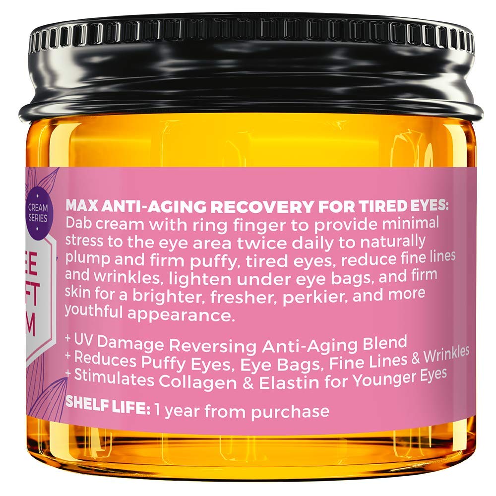 Leven Rose Lifting Coffee Eye Cream 1 oz - Natural Caffeine Eye Cream for Dark Circles and Puffiness - Firming Anti Aging Eye Cream with Caffeine - Collagen Building Under Eye Cream Caffeine