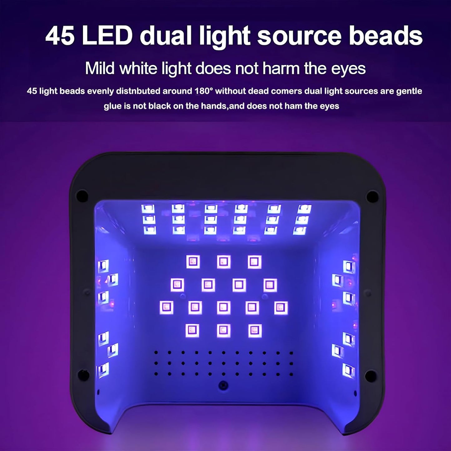 268W UV LED Nail Lamp, Gel Nail Light for Nail Polish UV Dryer with 4 Timers Professional Fast Curing Lamp Nail Art Tools with Rhinestone