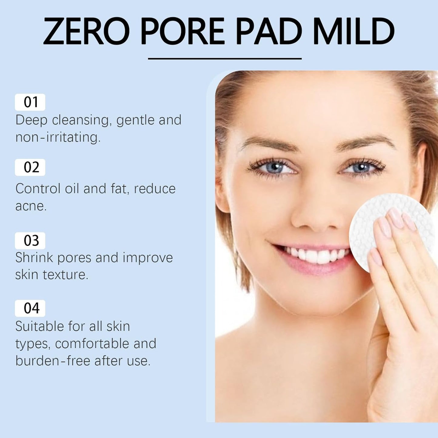 Zero Pore Facial Toner Pads 2.0, Dual-Textured, 4.5% AHA Lactic Acid, 0.45% BHA Salicylic Acid, 70 Count