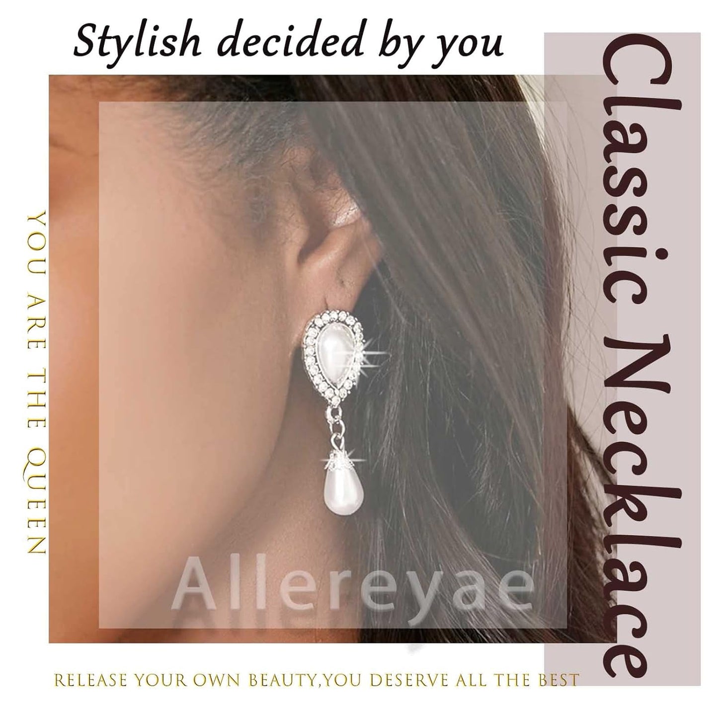 Vintage Pearl Cuff Chain Earrings Gold Chain Ear Cuffs Dangle Chain Cartilage Earrings Pearl Studs Earrings Cartilage Helix Earrings Helix to Lobe chain earrings Jewelry for Women and Girls (Gold B)