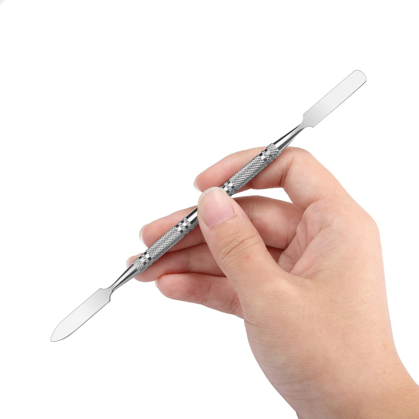 5Pcs Makeup Spatula tool metal Set Professional Beauty Stainless Steel Cosmetics Mixer Long Metal Spatula Depotting Mixing Tool (#1+#2)