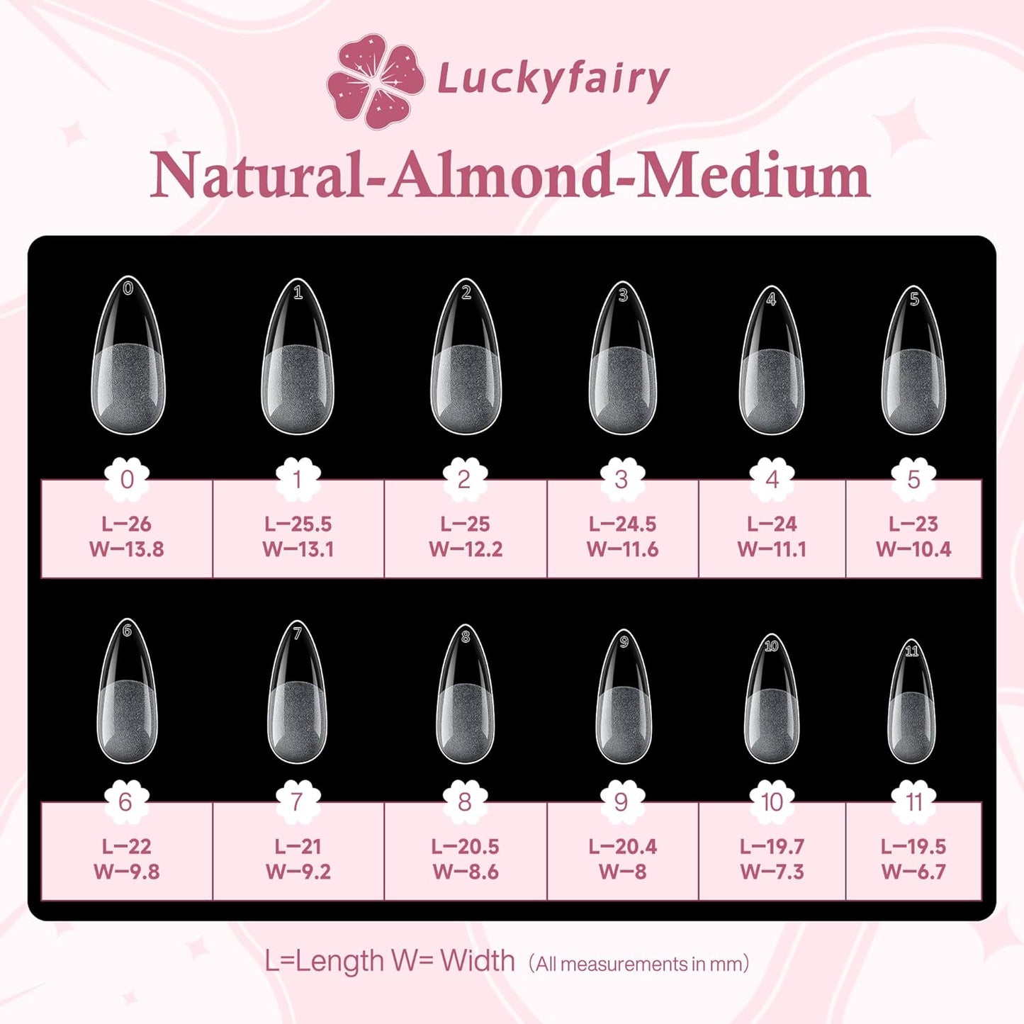 Medium Almond Nail Tips, 504pcs Soft Gel Pre-Filed Acrylic Almond Fake Nails, Half Matte Full Cover Clear Press on Flase Nail Tips for Nail Extension Home DIY 12 Sizes