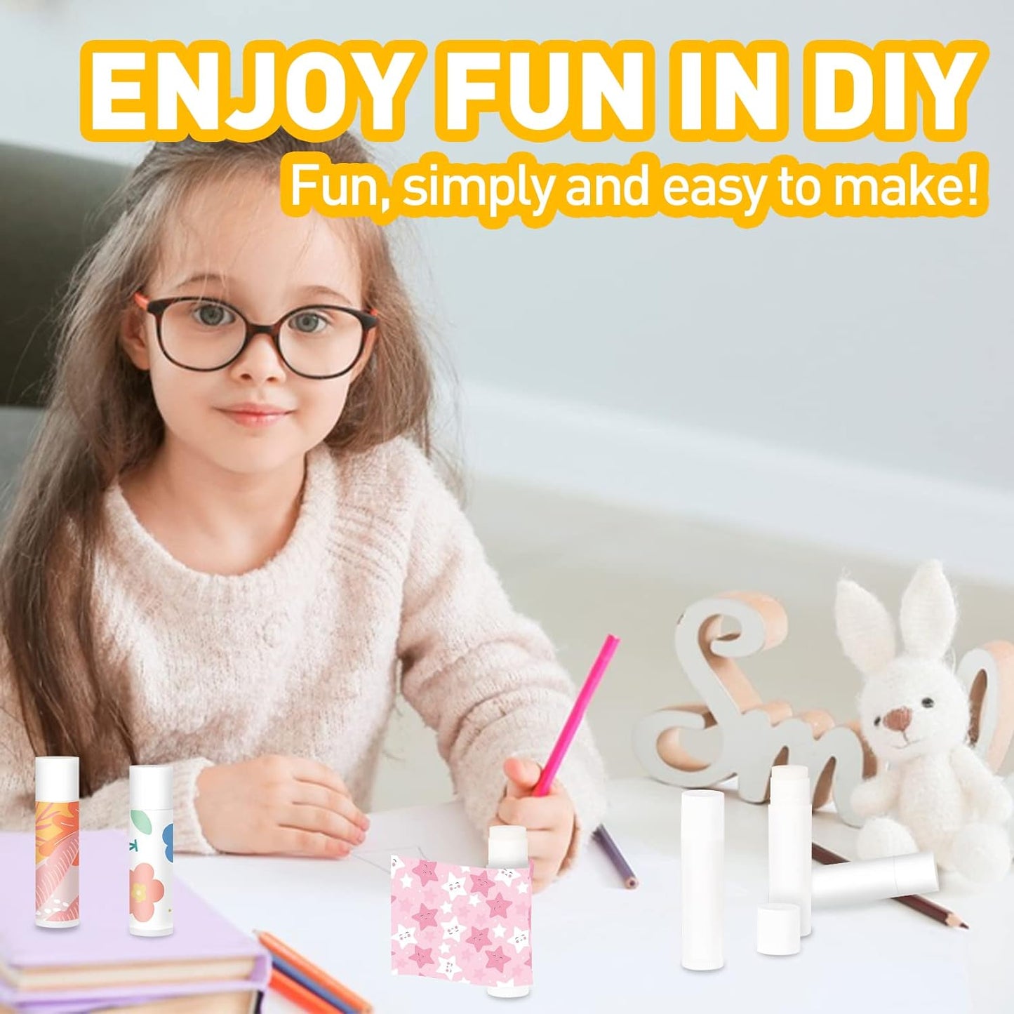 DMSKY Lip Balm Bulk Unlabeled 300 Pack, Custom Chapstick Bulk Natural Ingredients Vitamin E Shea Butter, Gift For Baby Shower & Wedding Favors