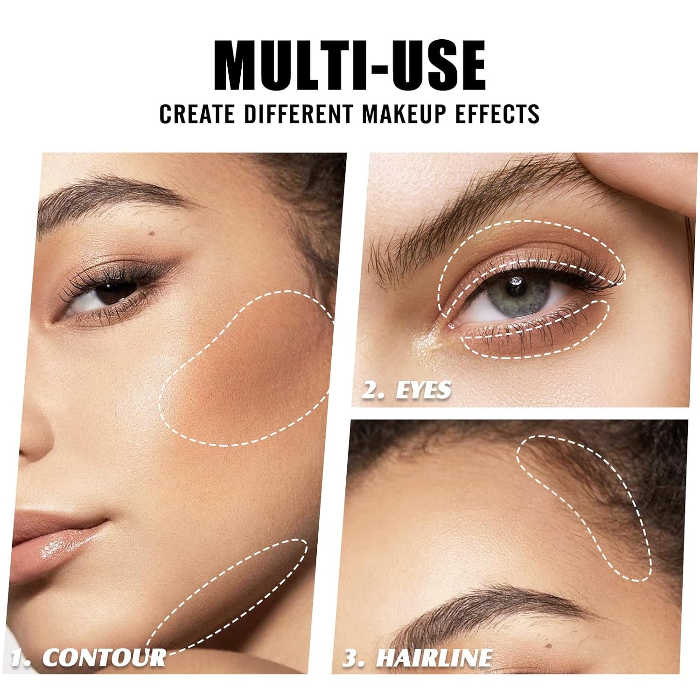 Contour Palette with Brush, Cream Contour Powder Palette Bronzer Powder Matte Bronzer Palette Cool Toned Contour Kit with Mirror for Face Sculpting Contour Makeup (#C03 Taupe)