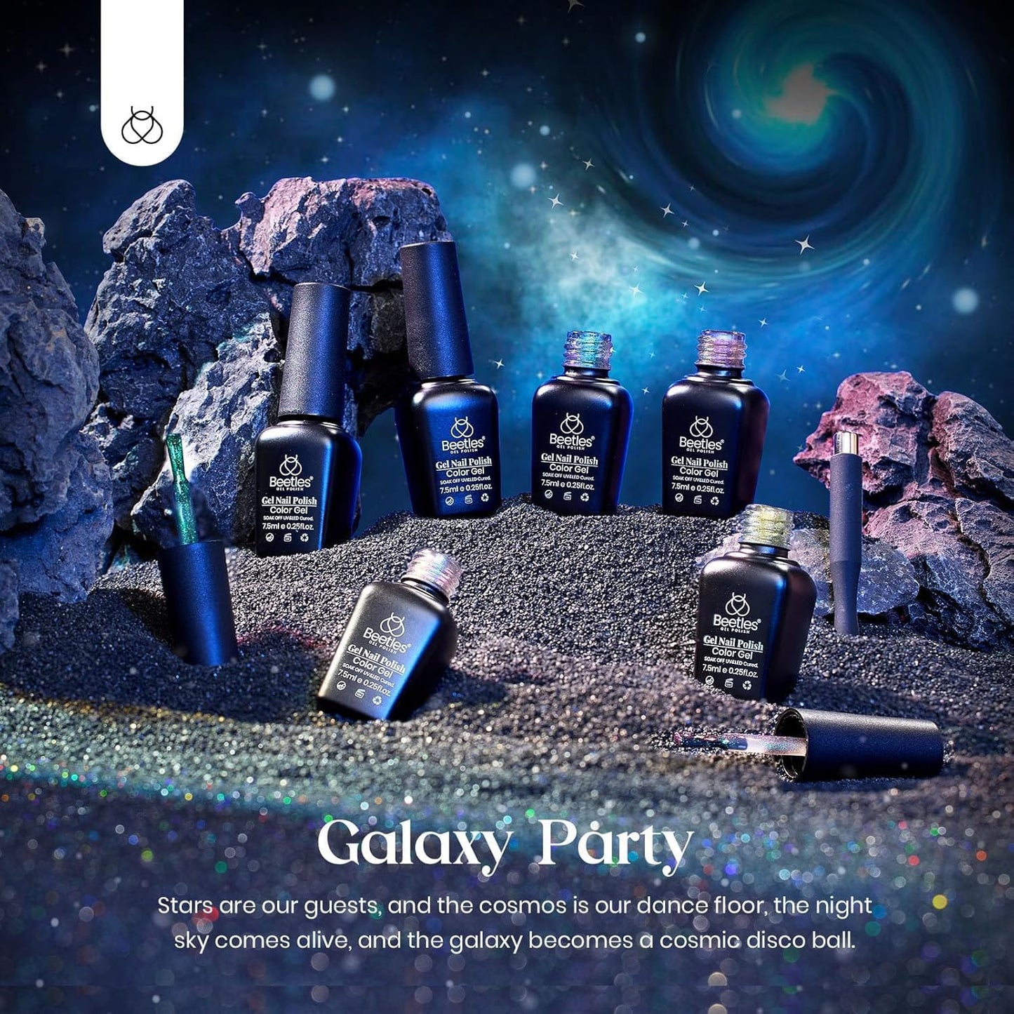 Beetles Cat Eye Gel Nail Polish Set - 6 Colors Halloween Chameleon Cat Eye Black Glitter Red Blue Gold Green Orange Gel Polish with Magnet Soak Off UV Velvet Gel Salon French Nail Art Gift for Women