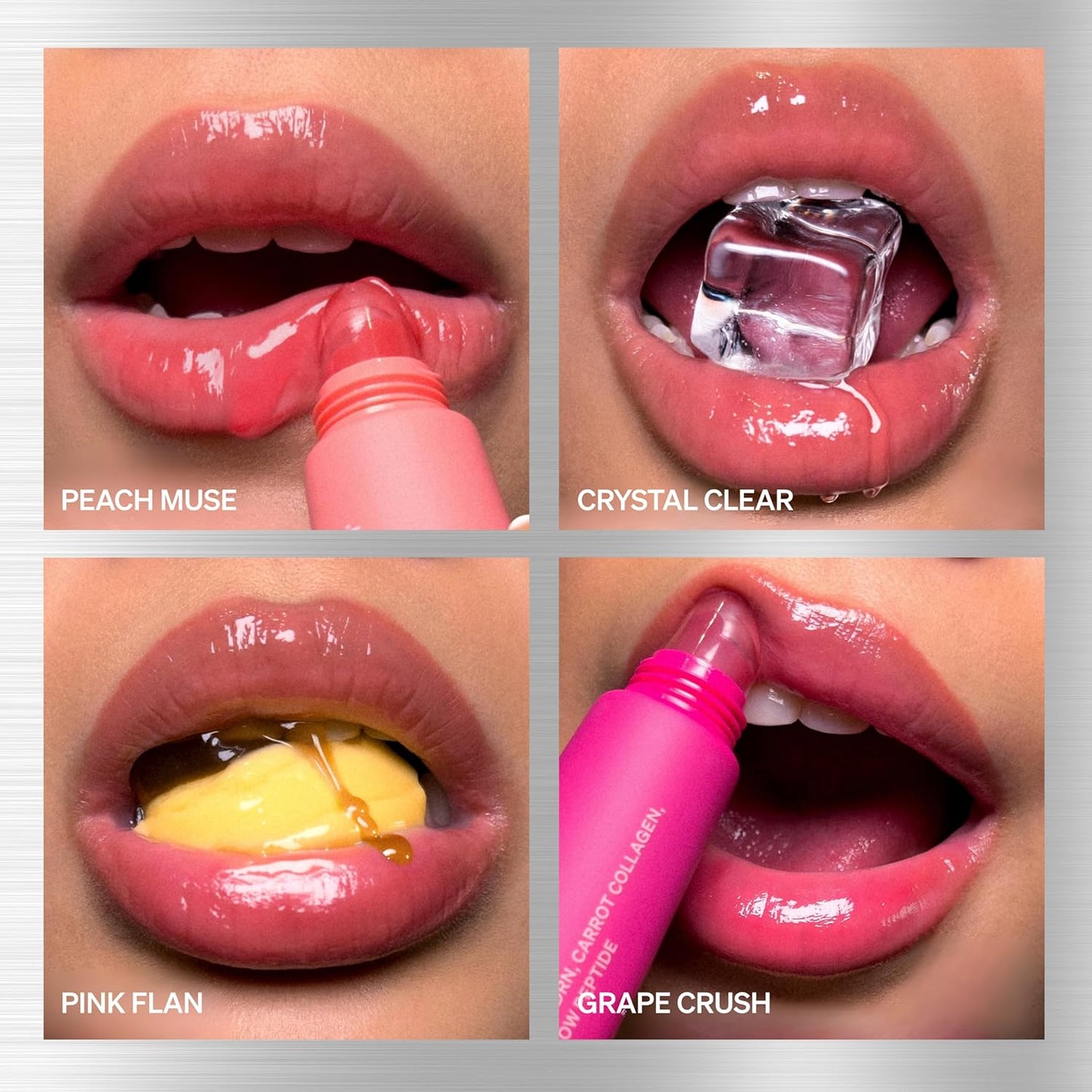 LipLock Jelly Serum for Dry Lips, Long-Lasting, Hydrating, Plumping, Glossy Mask with Rose PDRN, Carrot Collagen, Pillow Peptide, Moisturizing Tinted Lip Balm. (Pink Flan)