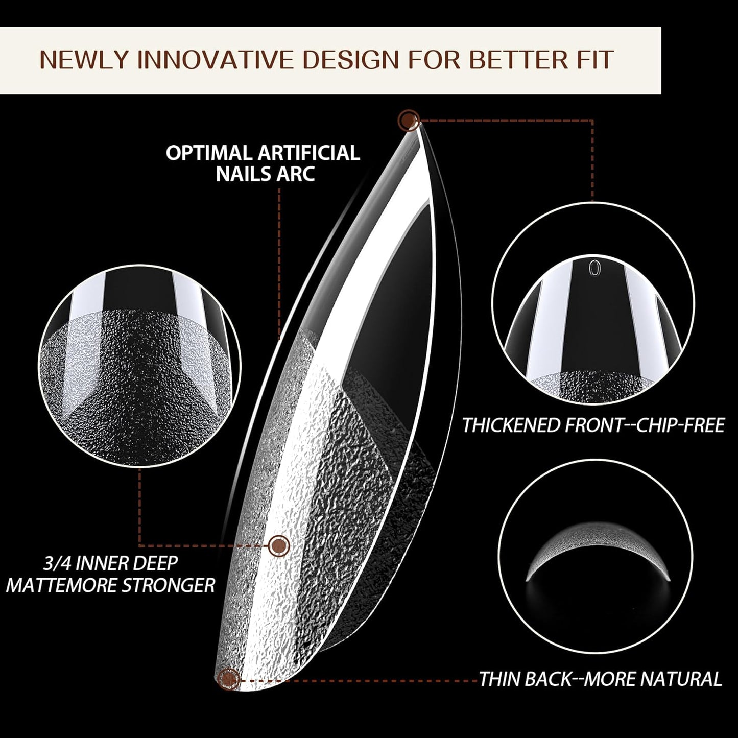 UNA GELLA Extra Short Almond Gel Nail Tips, 216 Pcs Pre-shape XS Almond Nail Tips Full Cover Press On Nails Half Matte Clear Fake Nails For Women Girl DIY Salon At Home 12 Sizes