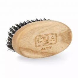 Cella Milano, Beard & Mustache Brush – Handmade in Italy with Boar & Nylon Bristles – Grooming Brush for Men’s Facial Hair, Tames & Softens Beard, Anti-Static Wood Handle