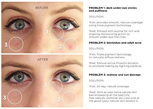 Hey Honey Skincare Trick & Treat Active Honey & Propolis Full Coverage Concealer | For Acne & Blemishes, Dark Spots, Around The Eye Dark Circles & Discoloration | Deep Tone | 0.5 Oz.