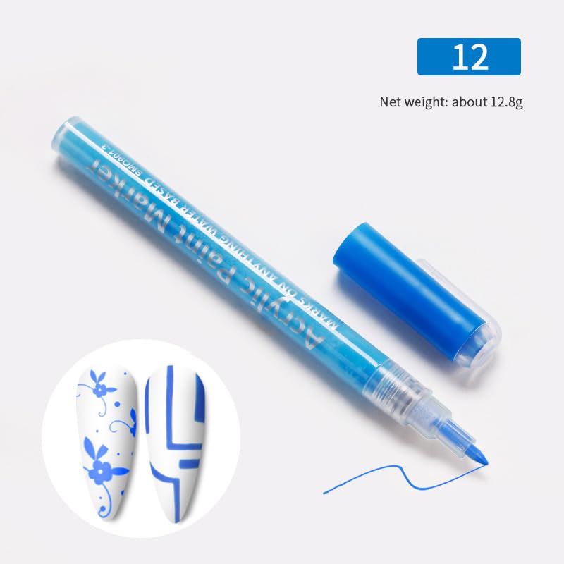 Nail Polish Pen, 1 PCS Nail Art Pen, Nail Pencil, DIY Drawing Painting Pen, for Nails DIY (Blue)