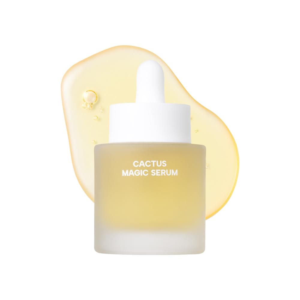 Whamisa Organic Cactus Magic Serum, Anti-Wrinkle & Brightening, Rejuvenation, Strengthen Skin Barrier, Probiotics, Hydrating, Facial Ampoule, Pore Refining (32ml)