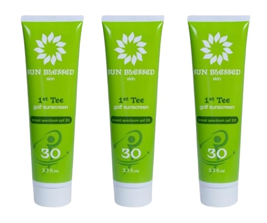 1st Tee Golf Sunscreen Lotion by Sun Blessed Skin, SPF 30 Odor Free, Lightweight and Grease Free Formula, Water and Sweat Resistant for all Skin Tones and Skin Types, 9.9 fl oz