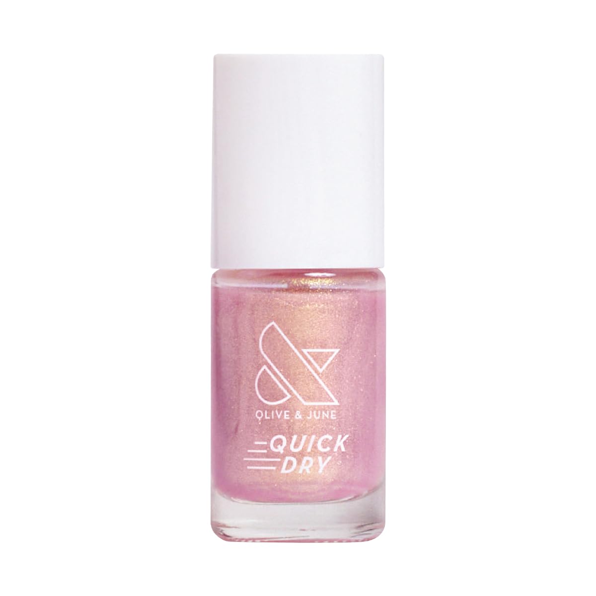 Olive & June Quick Dry Nail Polish | Instant Fast-Drying Smudgeproof Color | 15-free Vegan Cruelty-Free Formula | Lasts up to 5 Days | Salon-Quality Manicure Pedicure at Home | Sugarcoat Shimmery Pink
