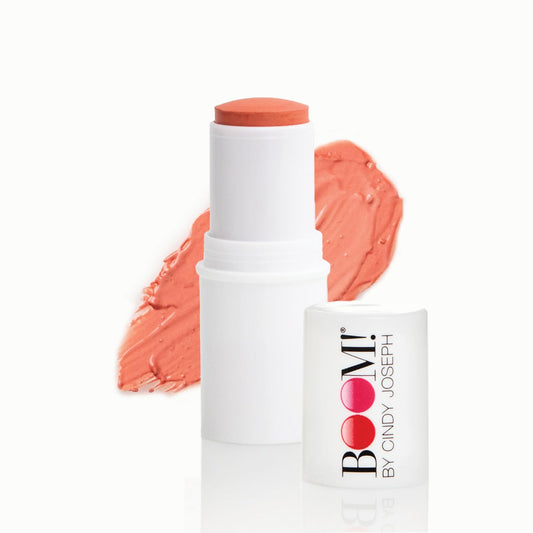 Boomstick Golden Peach ™ - Warm, Coral-Peach Blush Stick and Lipstick - Multistick, Vegan, Makeup for Older Women and Mature Skin Boom Stick By Cindy Joseph