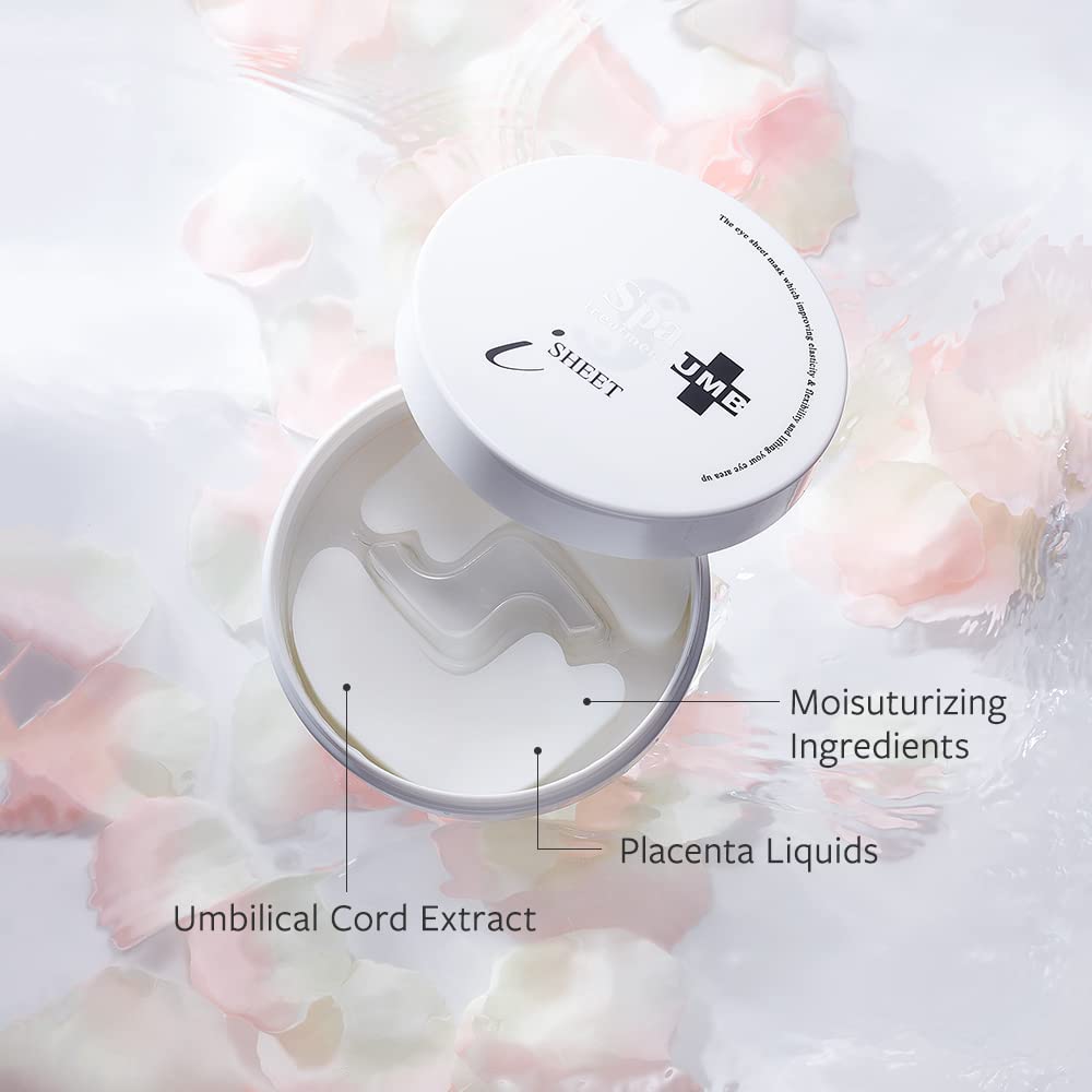 Spa Treatment UMB Stretch iSheet Japanese Under Eye Masks (60 Sheets) - Effective Anti-Aging Under Eye Patches for Dark Circles, Dry, Dull Skin Around the Eyes - Moisturize and Refresh your Skin