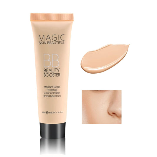 Boobeen Hydrating BB Cream, Full-Coverage Foundation & Concealer, Color Correcting Tinted Moisturizer for All Skin Types - Evens Skin Tone (Ivory White)