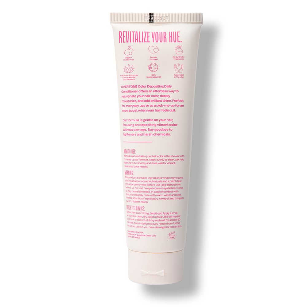 oVertone Daily Color Depositing Conditioner: 4.5oz Temporary Coloring Conditioner w/Shea Butter & Coconut Oil, Refresh Color & Prevent Fading, Vegan & Cruelty-Free, Extreme Magenta is Magenta Majesty