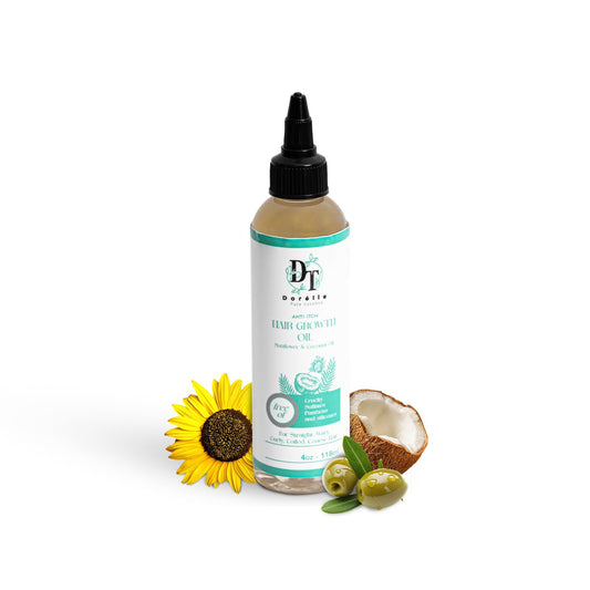 Hair Growth Oil for Curly, Coarse & Afro Hair – Sulfate Free Scalp – Oil with Coconut, Rosemary & Peppermint – Kumquat Scented