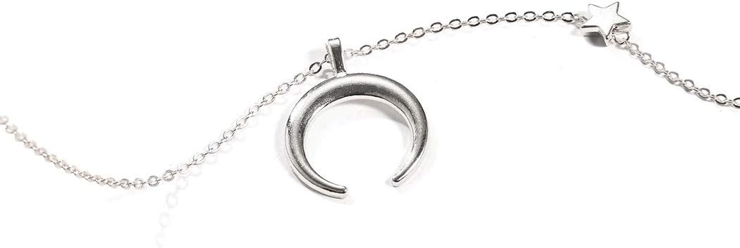 Bohemia Necklace with Pentagram Crescent star Pendant Boho Necklaces Chain Jewelry For Woman and Girls